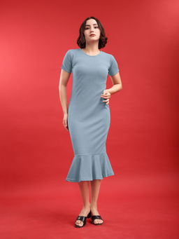 PURVAJA - Women Grey Solid Dress