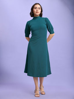 PURVAJA - Women Teal Solid Dress