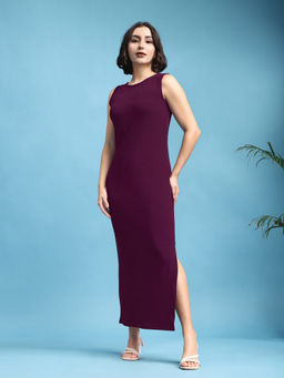 PURVAJA - Women Wine Solid Dress