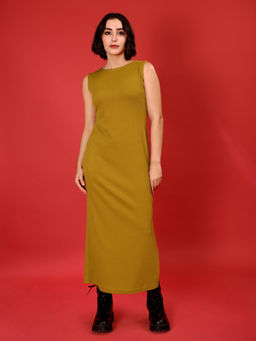 PURVAJA - Women Gold Solid Dress