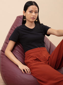 Twenty Dresses by Nykaa Fashion - Basics The Right Fit Black Bodysuit