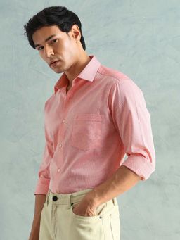 Arrow - Men's Pink Textured Dobby Slim Fit Shirt