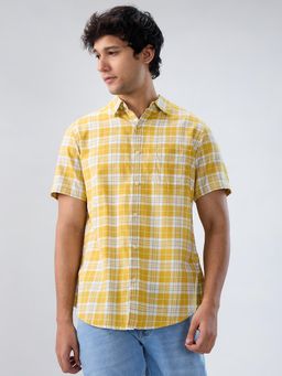 Spykar - Yellow Check Regular Fit Shirt