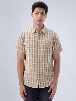 Spykar - Beige Check Regular Fit Shirt