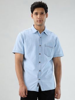 Spykar - Blue Denim Regular Fit Shirt