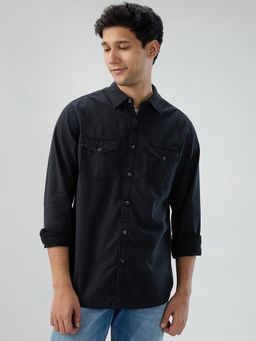 Spykar - Black Denim Regular Fit Shirt