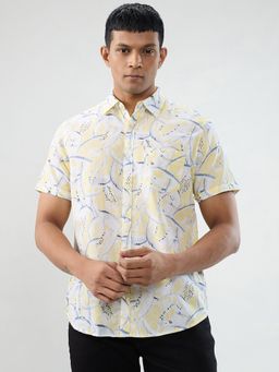 Spykar - Yellow Print Regular Fit Shirt