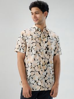 Spykar - Beige Floral Print Regular Fit Shirt