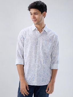 Spykar - White Floral Print Regular Fit Shirt
