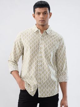 Spykar - Beige Print Regular Fit Shirt