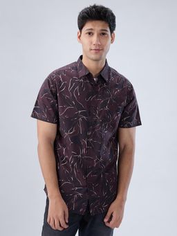 Spykar - Red Floral Print Regular Fit Shirt