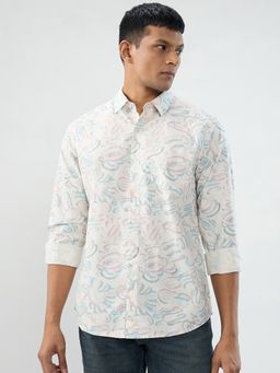 Spykar - Off-White Print Regular Fit Shirt