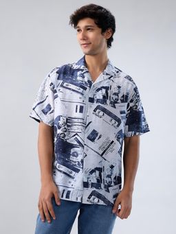 Spykar - White Graphic Print Relaxed Fit Shirt