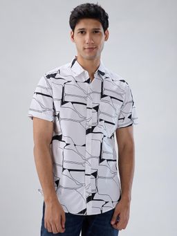 Spykar - White Print Regular Fit Shirt