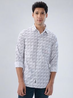 Spykar - White Print Regular Fit Shirt