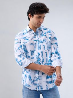 Spykar - White Print Regular Fit Shirt