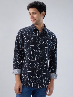 Spykar - Black Print Regular Fit Shirt