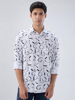 Spykar - White Print Regular Fit Shirt