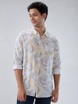 Spykar - Yellow Print Regular Fit Shirt