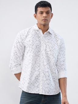Spykar - White Print Regular Fit Shirt