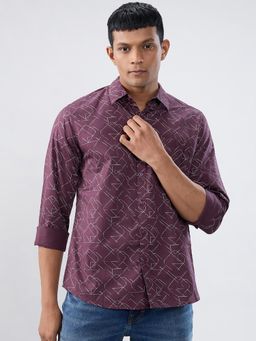 Spykar - Red Print Regular Fit Shirt