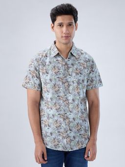 Spykar - Green Floral Print Regular Fit Shirt
