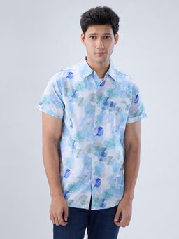 Spykar - Aqua Print Regular Fit Shirt