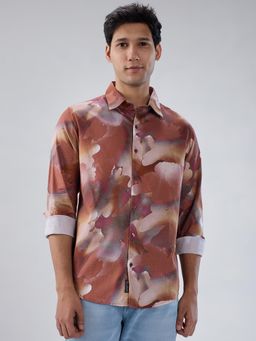 Spykar - Brown Print Regular Fit Shirt