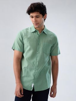 Spykar - Green Solid Regular Fit Shirt