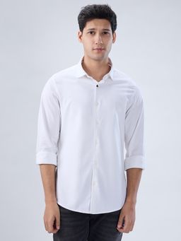 Spykar - White Solid Regular Fit Shirt