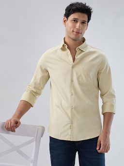 Spykar - Beige Solid Regular Fit Shirt