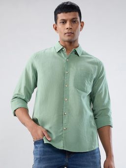 Spykar - Green Solid Regular Fit Shirt