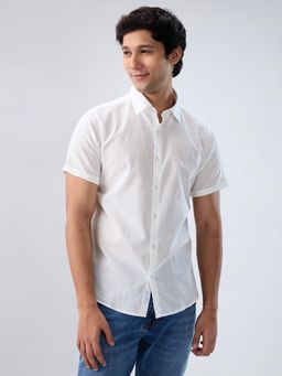 Spykar - White Solid Regular Fit Shirt