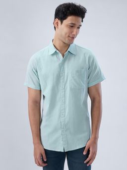 Spykar - Green Solid Regular Fit Shirt
