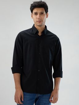 Spykar - Black Solid Regular Fit Shirt