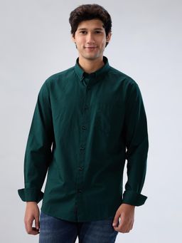 Spykar - Green Solid Regular Fit Shirt