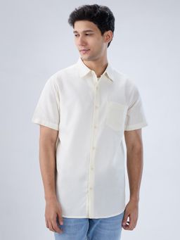 Spykar - Off-White Solid Regular Fit Shirt