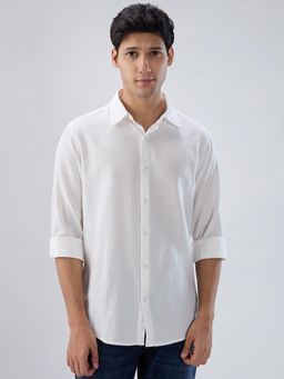 Spykar - White Solid Regular Fit Shirt