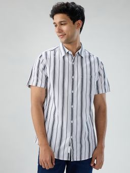 Spykar - White Stripe Regular Fit Shirt