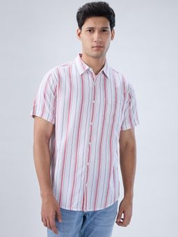 Spykar - Pink Stripe Regular Fit Shirt
