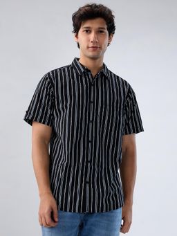 Spykar - Black Stripe Regular Fit Shirt