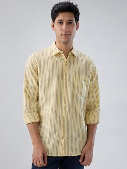 Spykar - Yellow Stripe Regular Fit Shirt