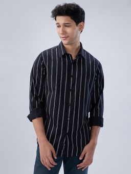 Spykar - Black Stripe Regular Fit Shirt