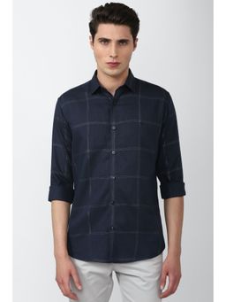 Van Heusen - Men Checks Navy Shirt