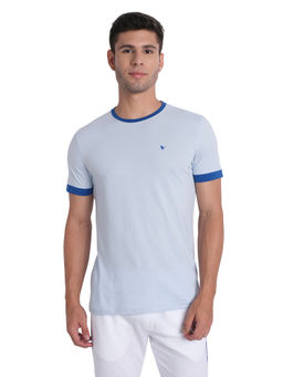 AM SWAN - Mens Solid-plain Ballad Blue T-shirt