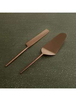 Ellementry - Norah Rose Gold Hammered Handle Cake Server (Set of 2)