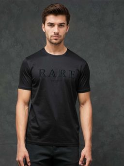 Rare Rabbit - Junot Black Graphic Print Regular Fit T-shirt