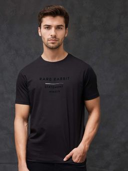 Rare Rabbit - Kalo Black Print Regular Fit T-shirt