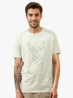 Rare Rabbit - Larry Pastel Green Graphic Print Regular Fit T-shirt
