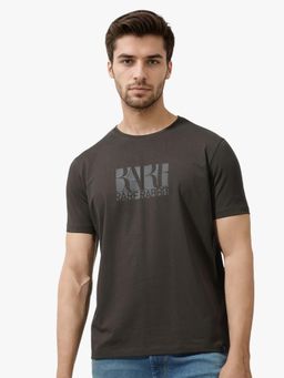 Rare Rabbit - Luno Olive Graphic Print Regular Fit T-shirt